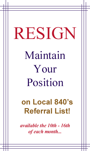 Online Resign available  to Local 840 members